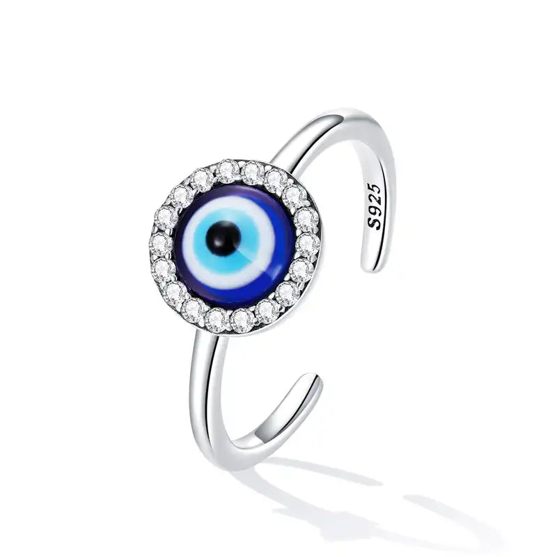 925 Sterling Silver Serene Eye Adjustable Women's Ring (SS)