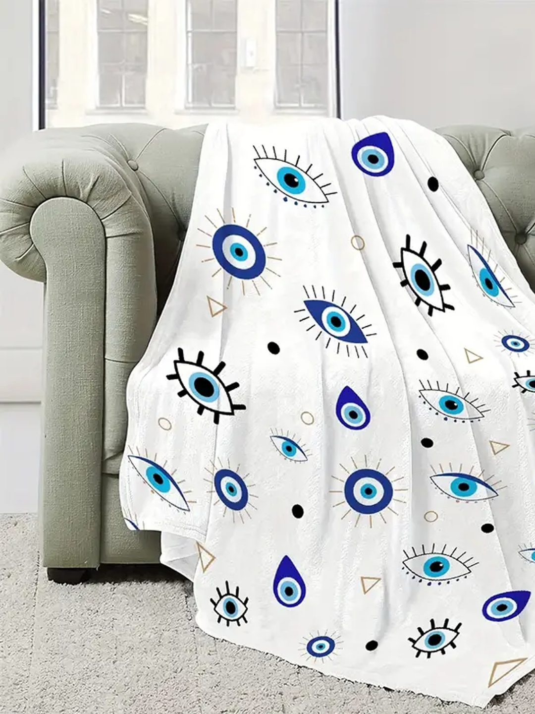 Luxurious Evil Eye Versatile Flannel Blanket