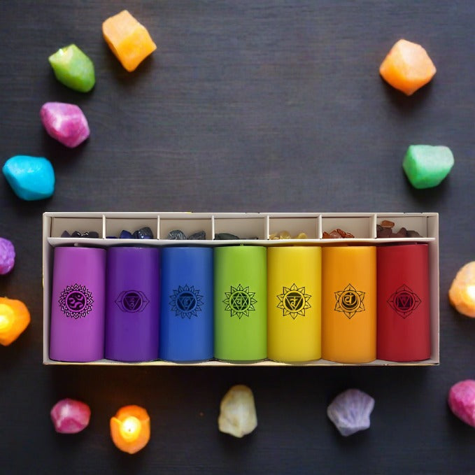 Chakra Harmony - Candles and Crystals Set