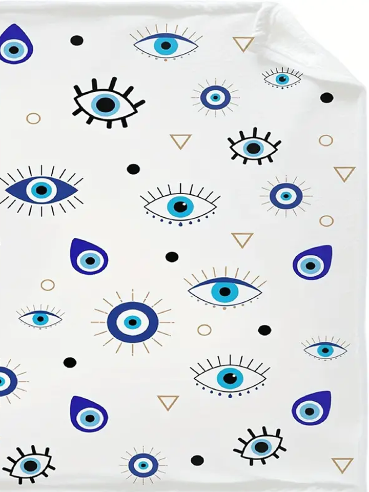 Luxurious Evil Eye Versatile Flannel Blanket