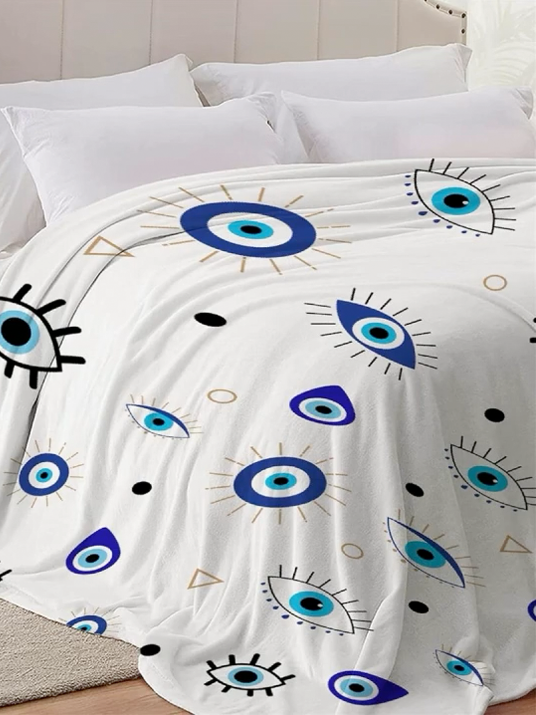 Luxurious Evil Eye Versatile Flannel Blanket