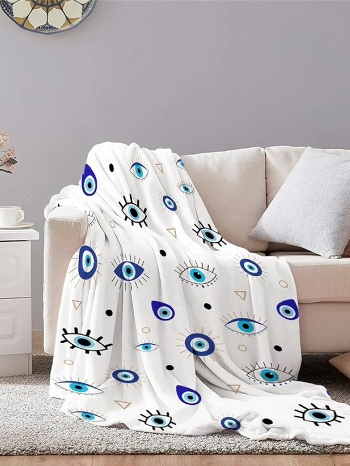 Luxurious Evil Eye Versatile Flannel Blanket