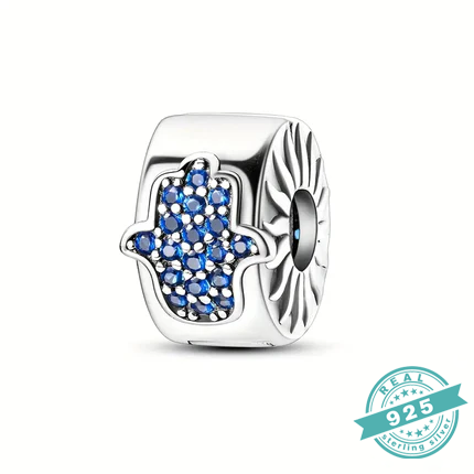 925 Sterling Silver With White & Blue Zircon Charms Collection (SS)