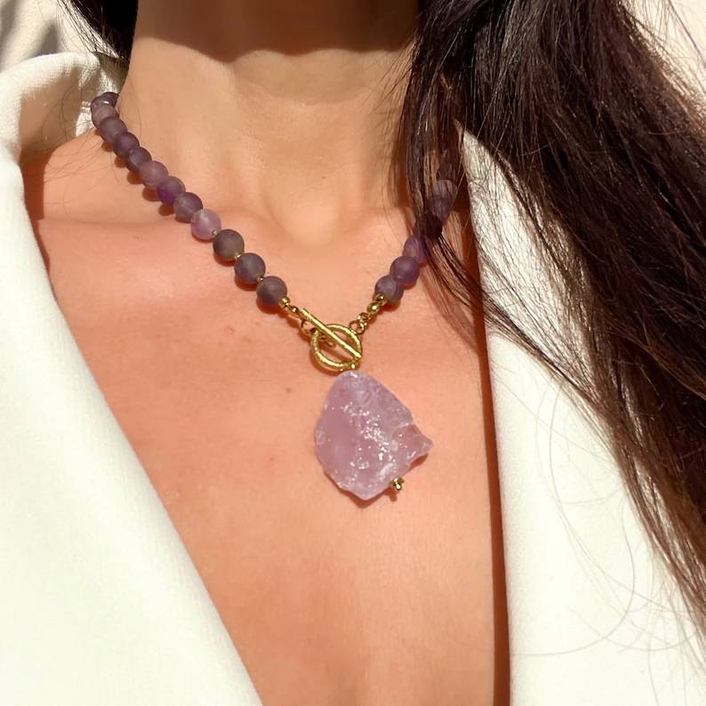 Amethyst Aura - Handcrafted Healing Choker Necklace