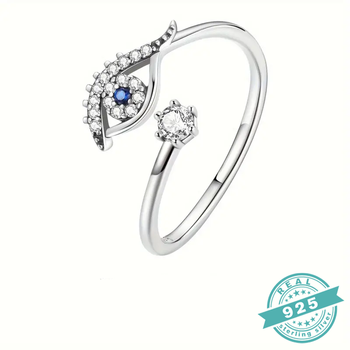 Enchanted Gaze Sterling Silver Evil Eye Women's Ring (SS)