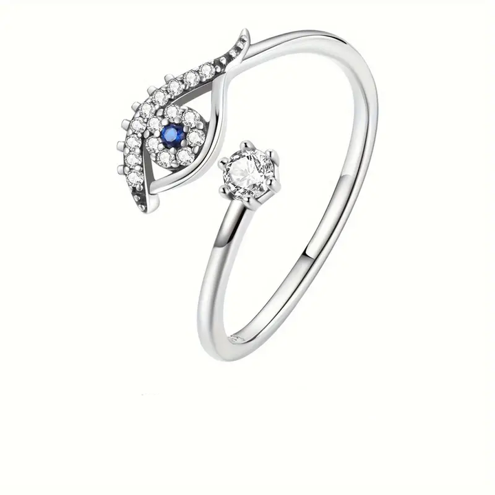 Enchanted Gaze Sterling Silver Evil Eye Women's Ring (SS)