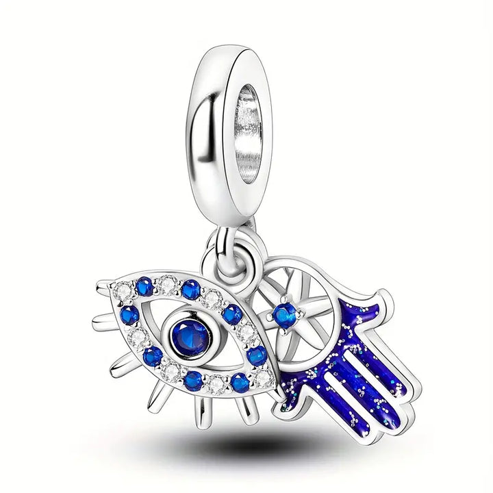 Silver-Plated White & Blue Zircon Charms Collection (SP)