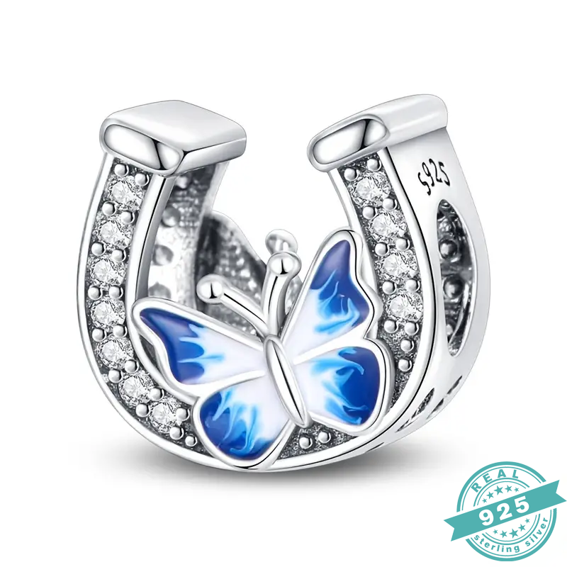 925 Sterling Silver With White & Blue Zircon Charms Collection (SS)