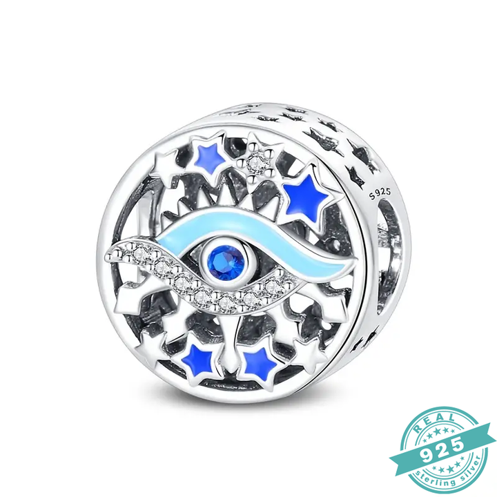 925 Sterling Silver With White & Blue Zircon Charms Collection (SS)