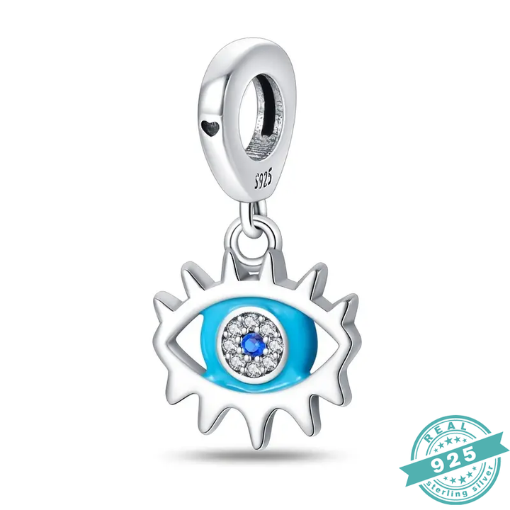 925 Sterling Silver With White & Blue Zircon Charms Collection (SS)