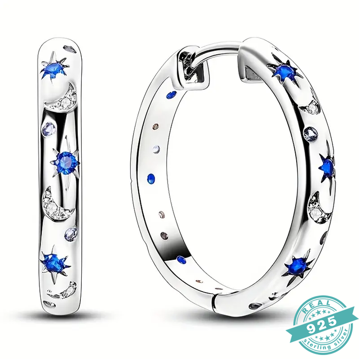 Celestial Sterling Silver Hoop Earrings (SS)