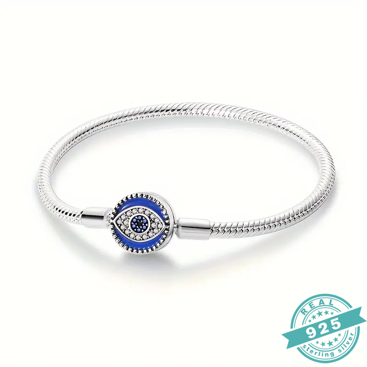 Azure Watchful Eye 925 Sterling Silver Bracelet (SS)