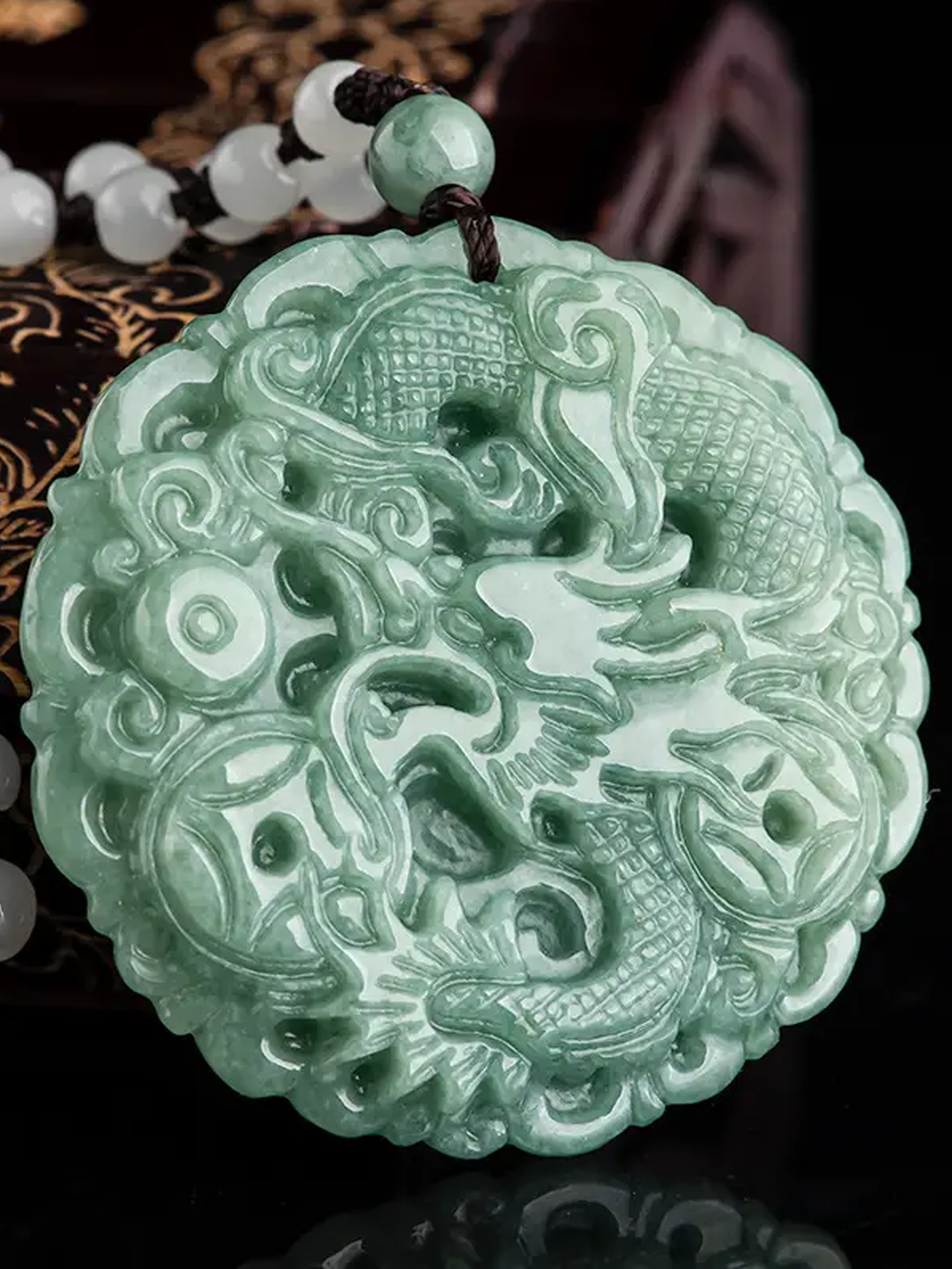 Dragon's Blessing Jade Pendant Necklace