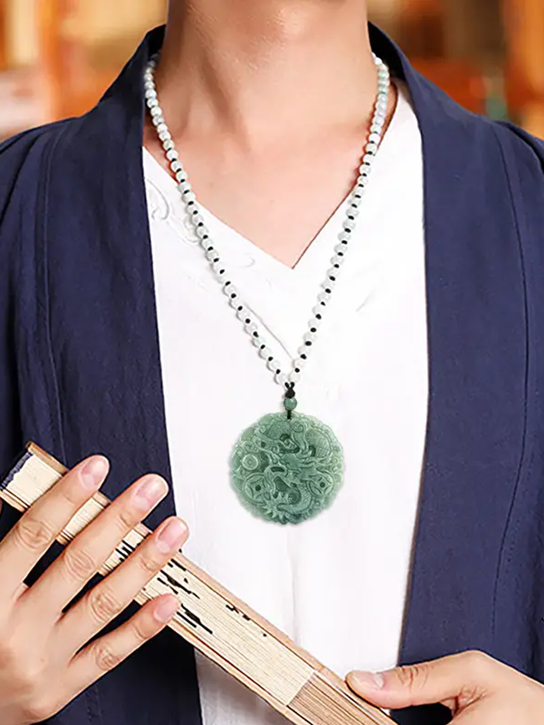 Dragon's Blessing Jade Pendant Necklace