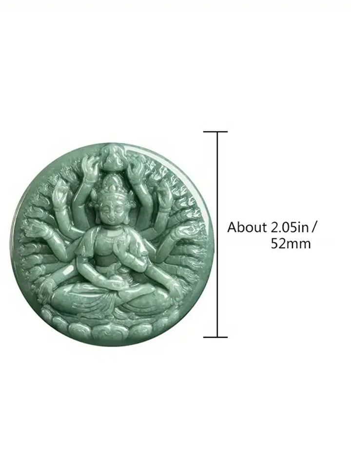 Divine Guardian Green Tara Jade Pendant Necklace