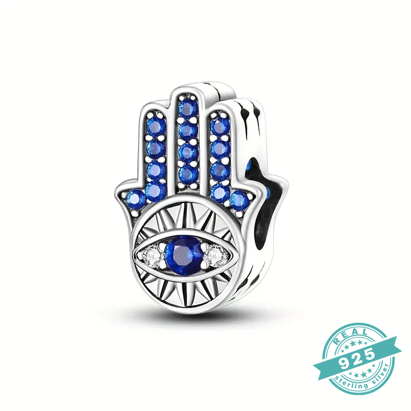 925 Sterling Silver With White & Blue Zircon Charms Collection (SS)