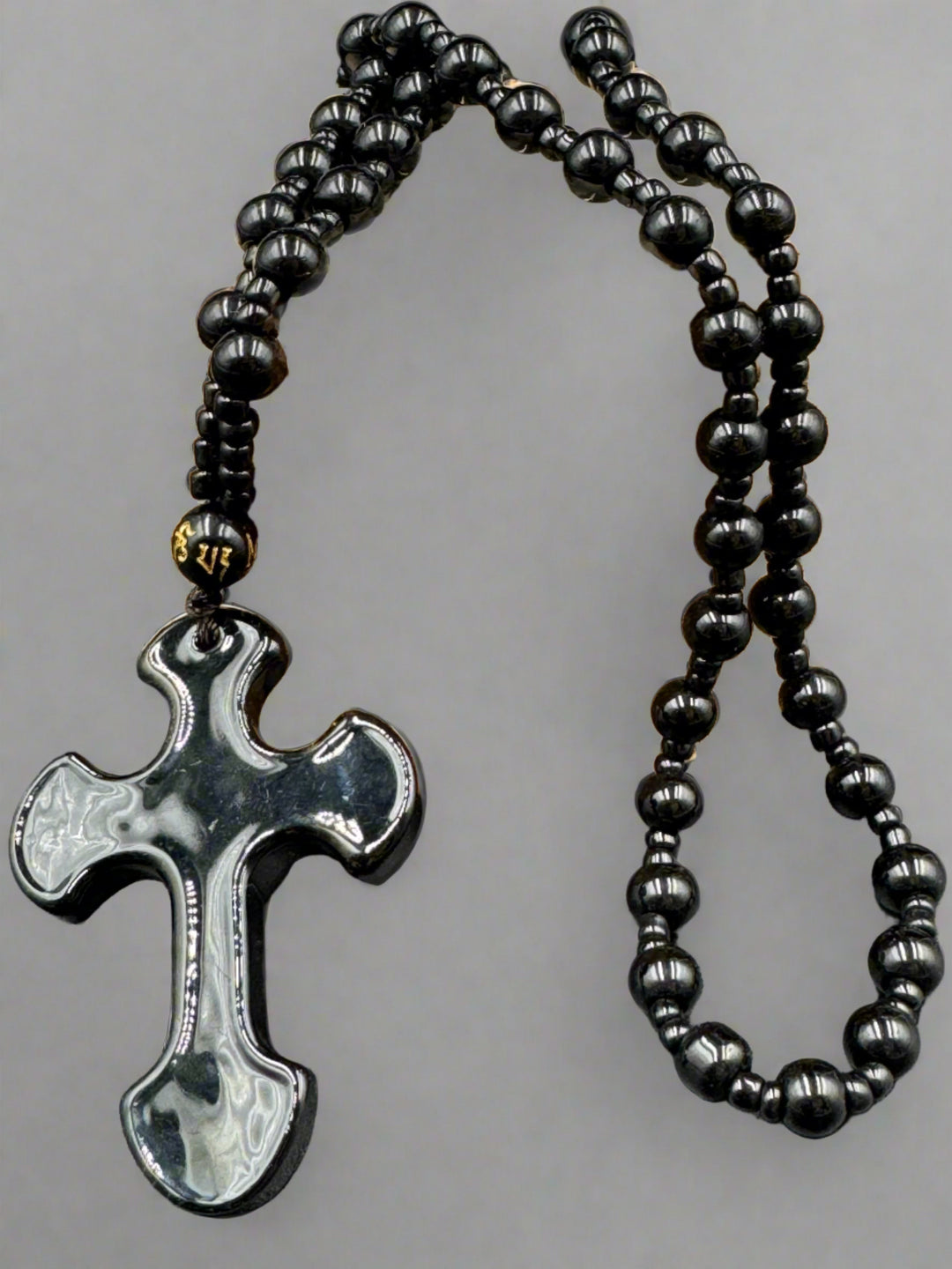 Faith and Strength - Black Obsidian Cross Necklace