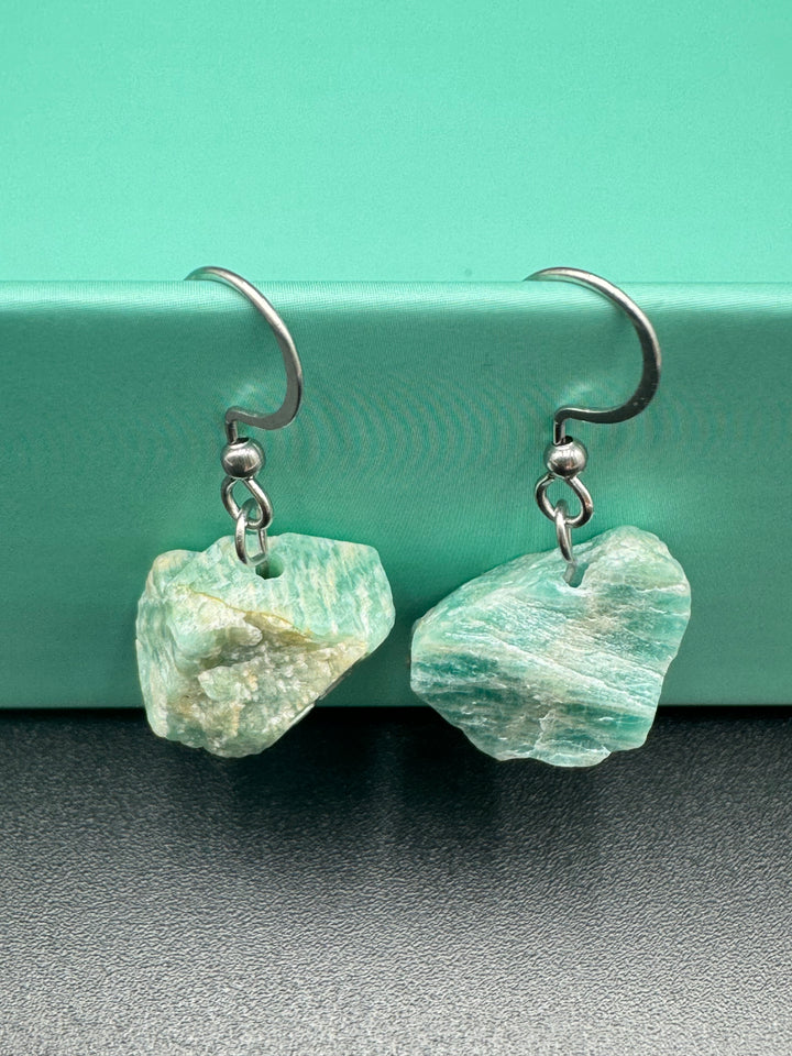 Radiant Harmony Raw Amazonite Earrings