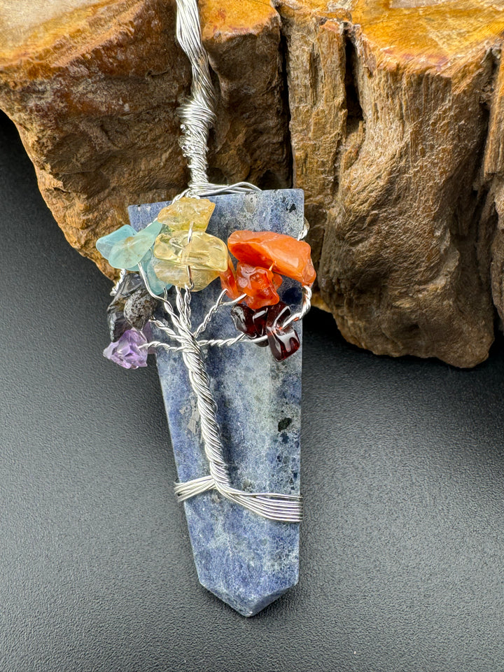 Serenity's Spectrum - 7 Chakra Tree of Life Hexagonal Pendant