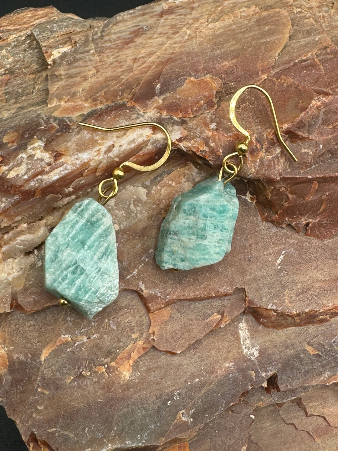 Radiant Harmony Raw Amazonite Earrings