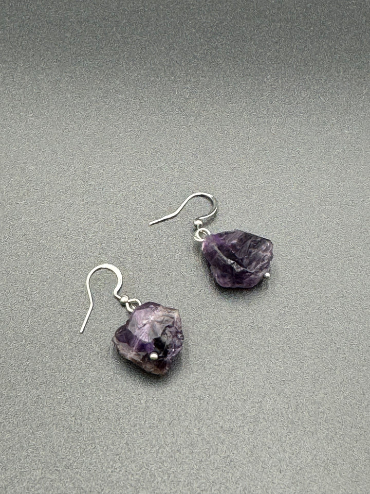 Radiant Harmony Raw Amethyst Earrings