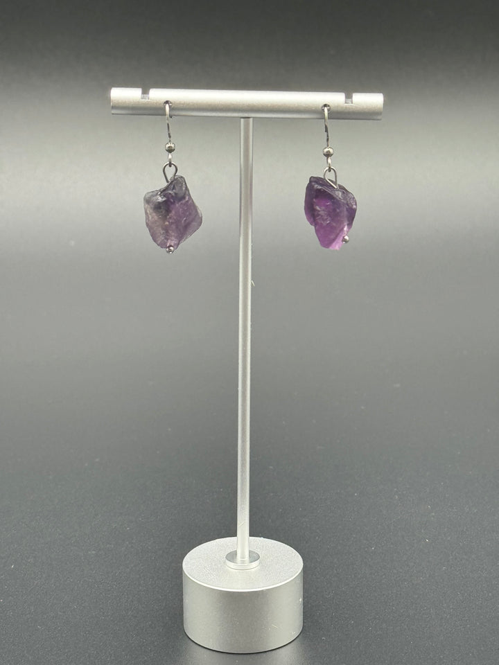 Radiant Harmony Raw Amethyst Earrings