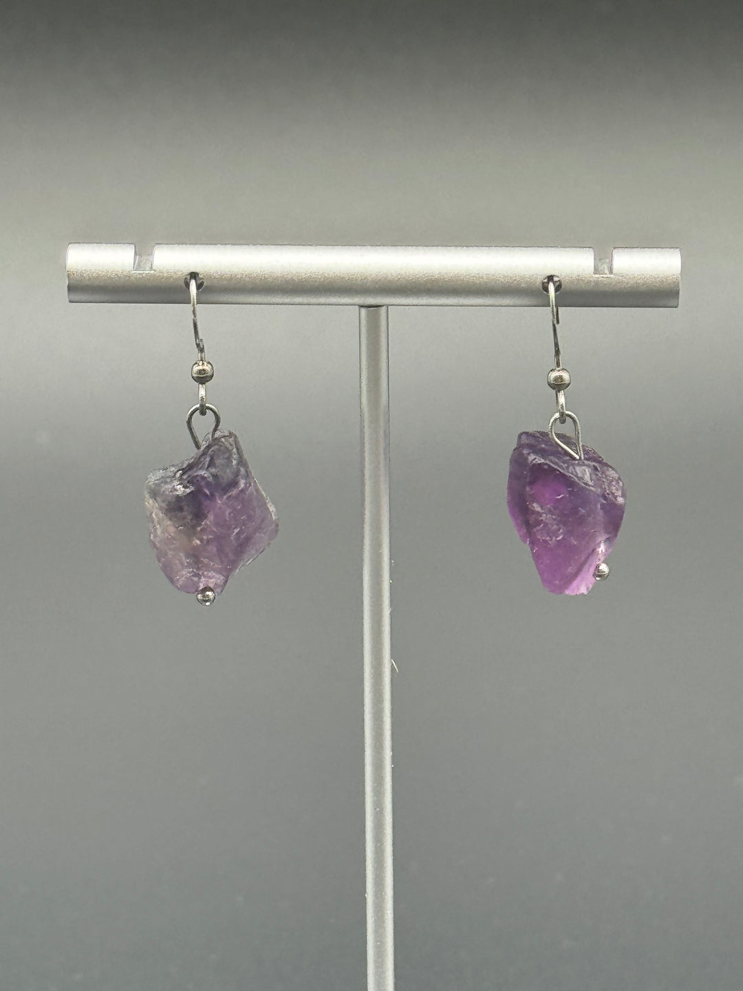 Radiant Harmony Raw Amethyst Earrings