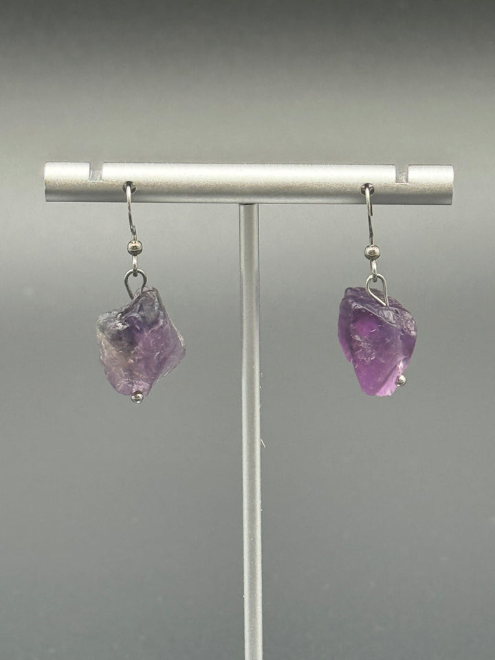 Radiant Harmony Raw Amethyst Earrings