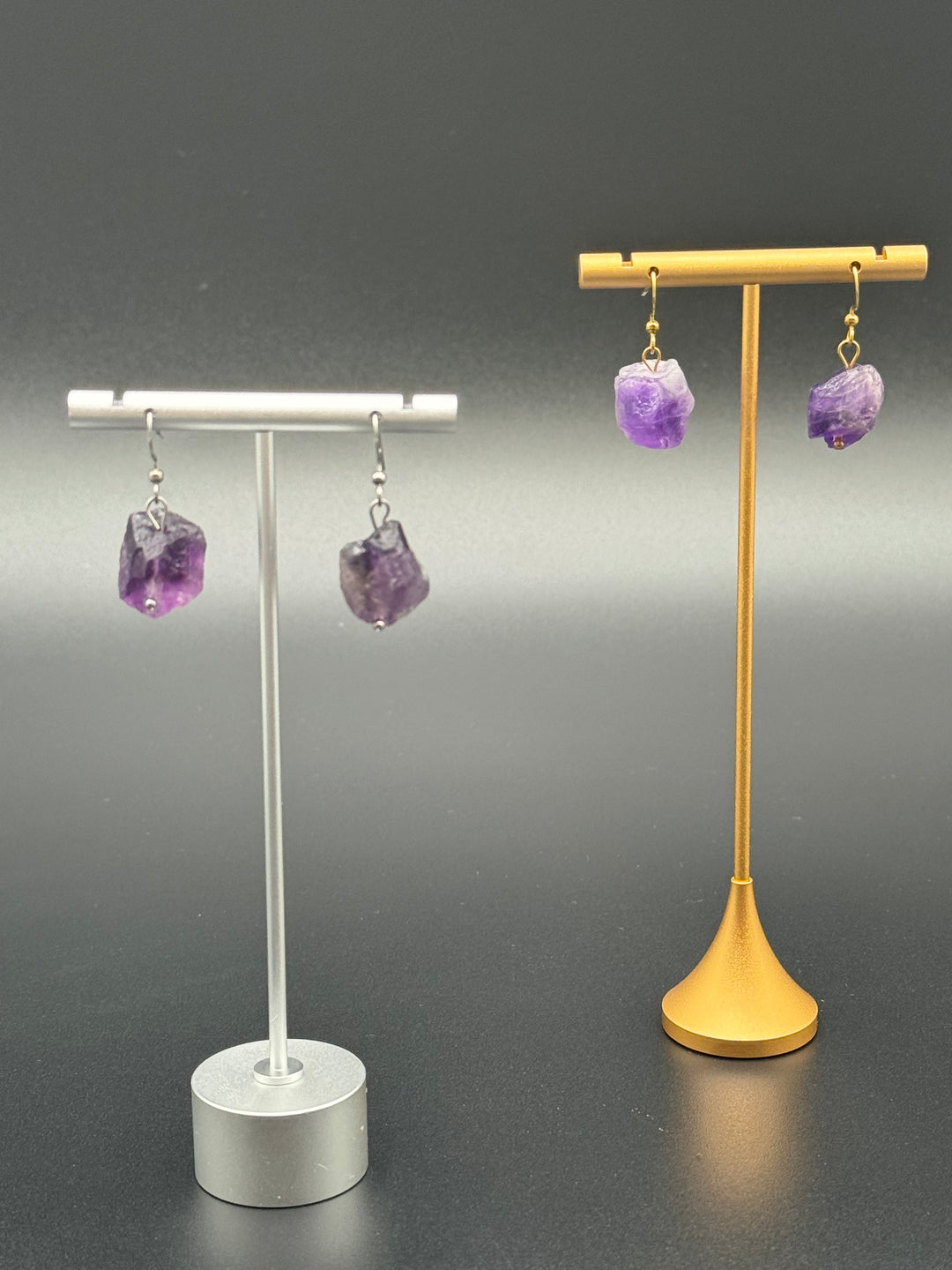 Radiant Harmony Raw Amethyst Earrings