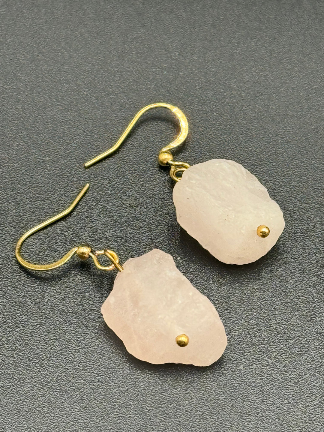 Radiant Harmony Raw Pink Quartz Earrings