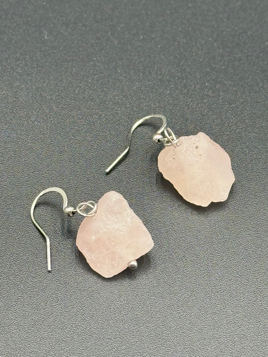 Radiant Harmony Raw Pink Quartz Earrings