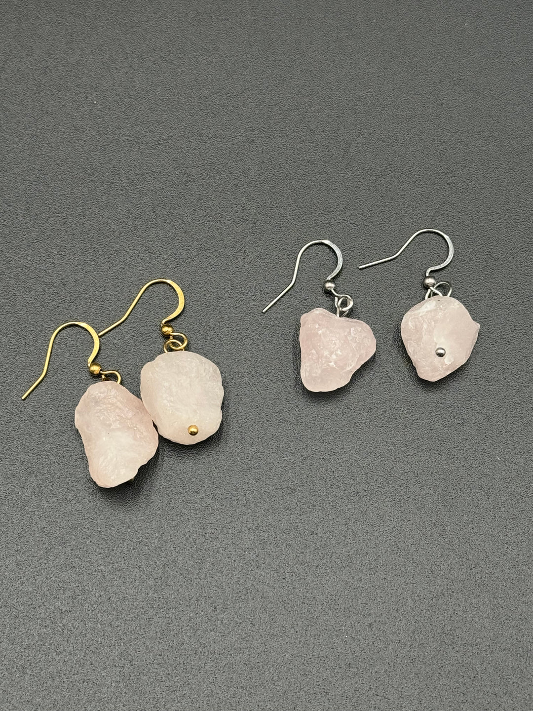 Radiant Harmony Raw Pink Quartz Earrings