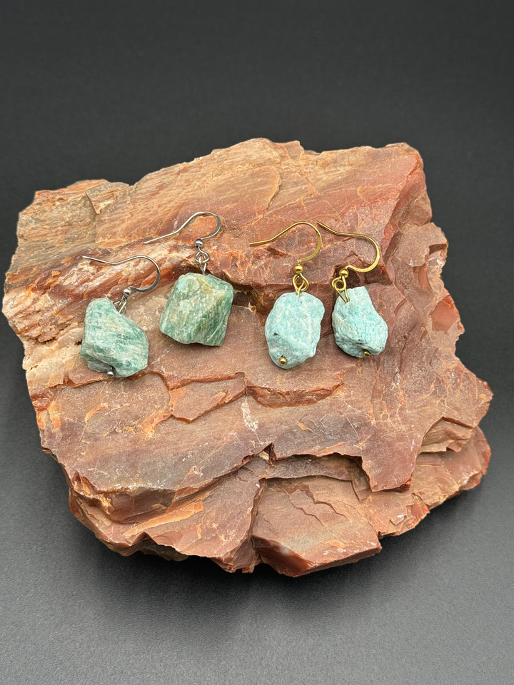 Radiant Harmony Raw Amazonite Earrings