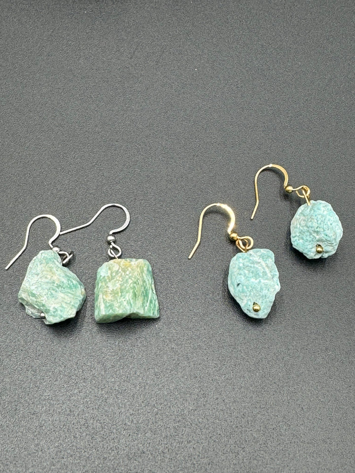 Radiant Harmony Raw Amazonite Earrings