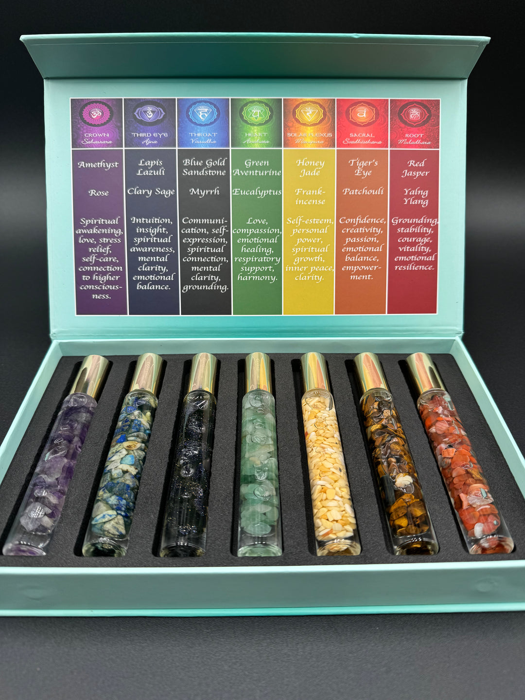 Chakra Balance - Seven Crystal Infused Roll-On Essential Oil Set (7 chakras)