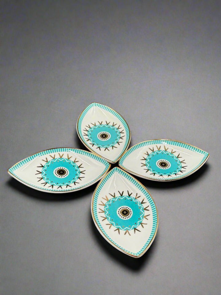 Harmonious Turquoise Eye Ceramic Jewelry Tray