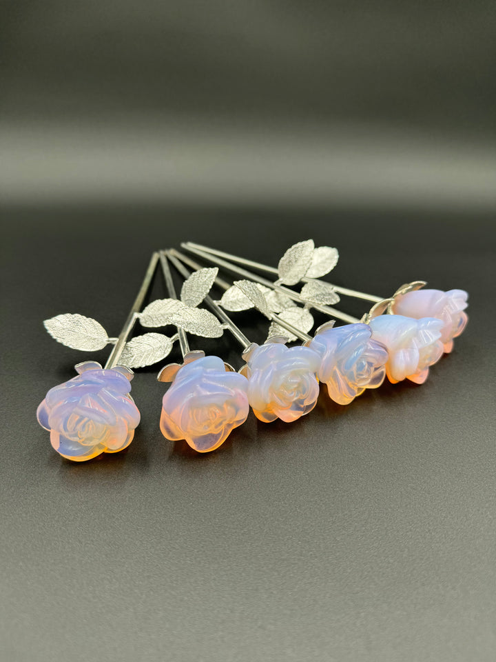 Opalite Carved Rose - Radiant Healing and Beauty