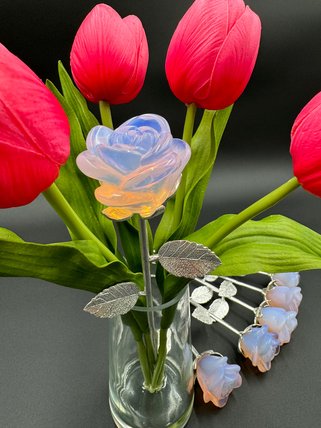 Opalite Carved Rose - Radiant Healing and Beauty