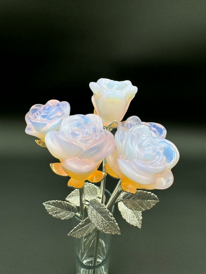 Opalite Carved Rose - Radiant Healing and Beauty