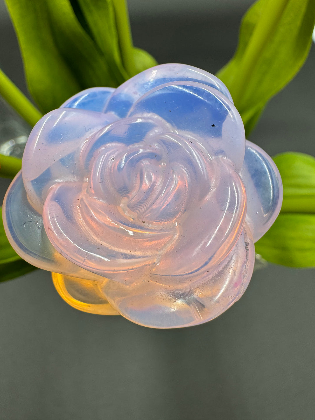 Opalite Carved Rose - Radiant Healing and Beauty