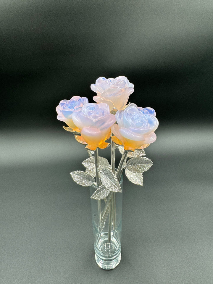 Opalite Carved Rose - Radiant Healing and Beauty