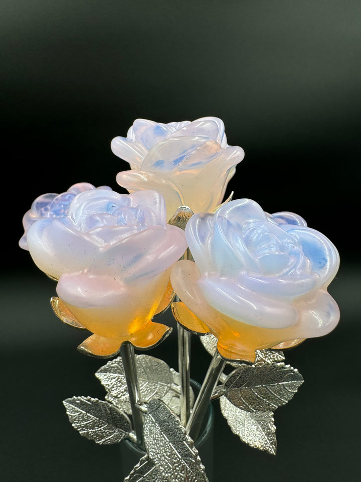 Opalite Carved Rose - Radiant Healing and Beauty