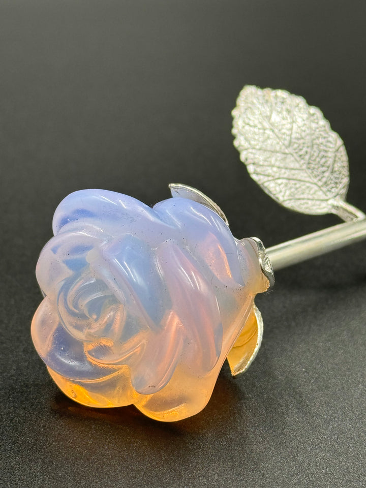 Opalite Carved Rose - Radiant Healing and Beauty