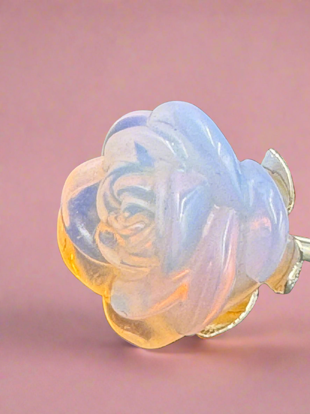 Opalite Carved Rose - Radiant Healing and Beauty