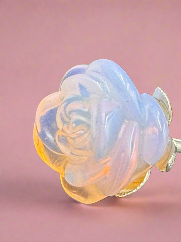 Opalite Carved Rose - Radiant Healing and Beauty