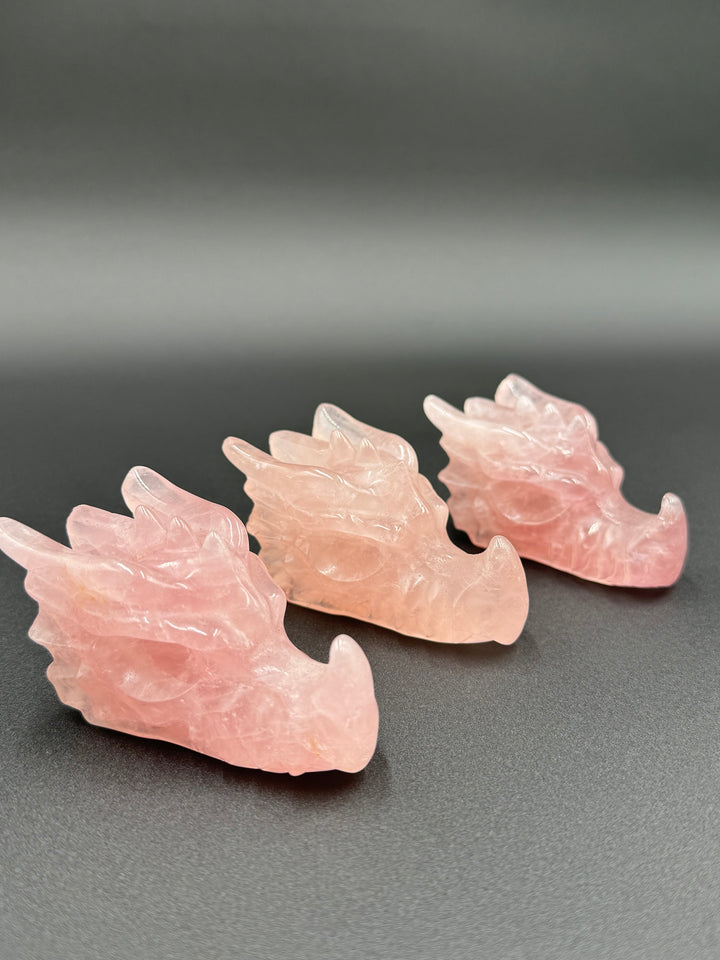 Self-Love and Compassion - Rose Quartz Carved Dragon Head