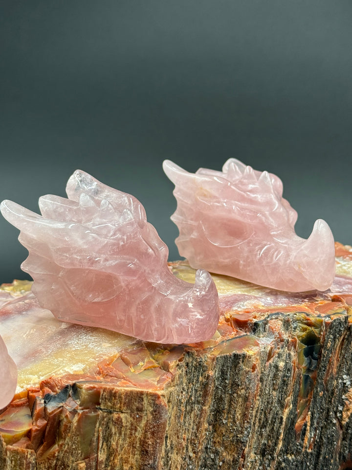 Self-Love and Compassion - Rose Quartz Carved Dragon Head