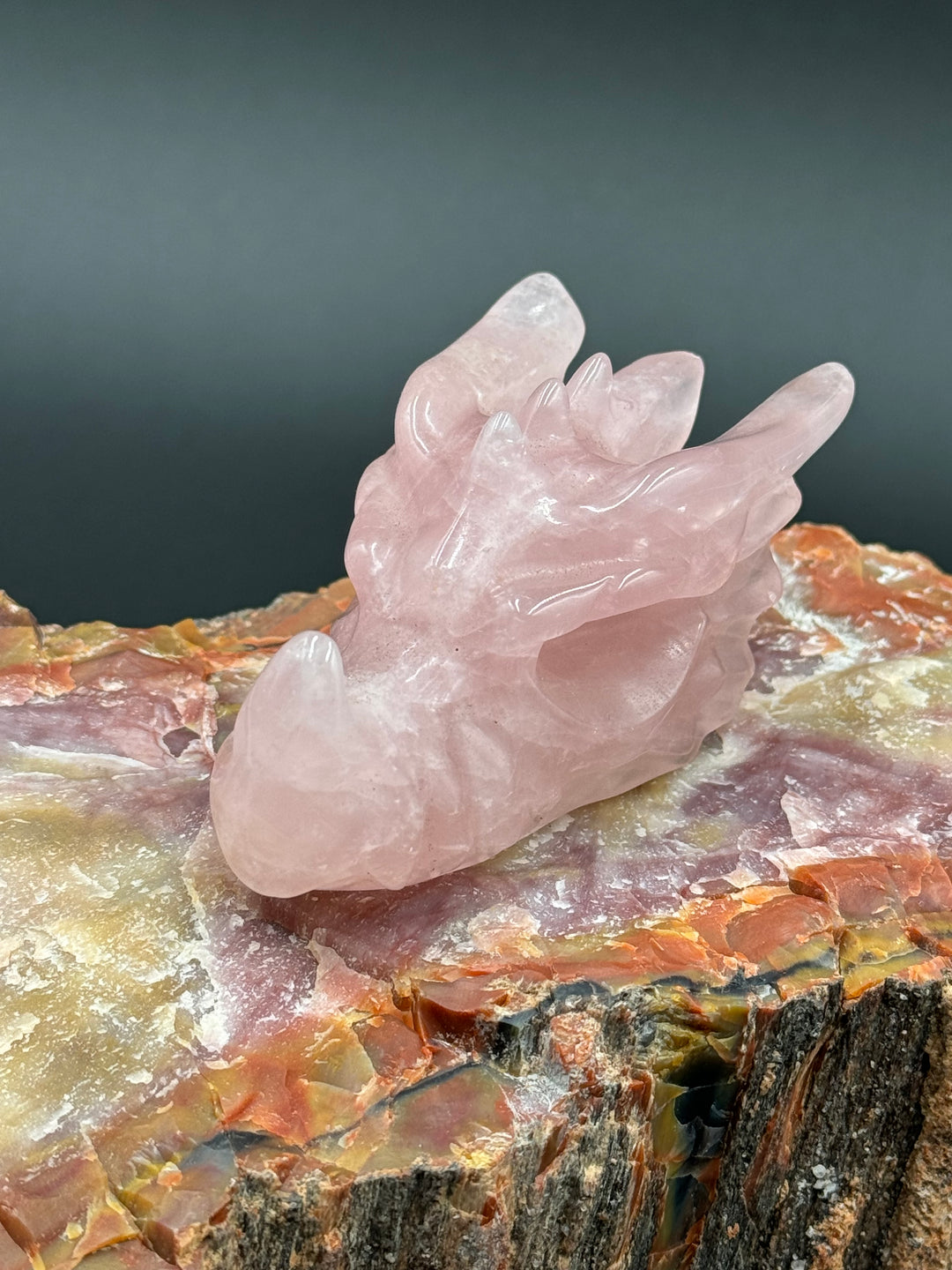 Self-Love and Compassion - Rose Quartz Carved Dragon Head