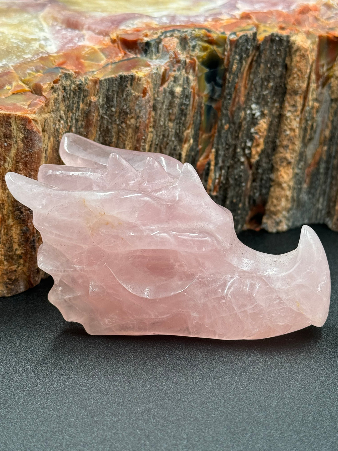 Self-Love and Compassion - Rose Quartz Carved Dragon Head