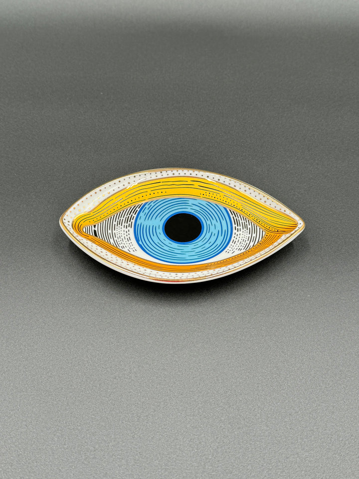 Golden Eye Guardian Ceramic Jewelry Tray